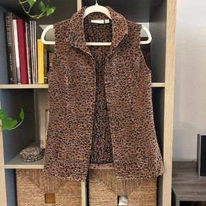 Leopard Zip Up Vest